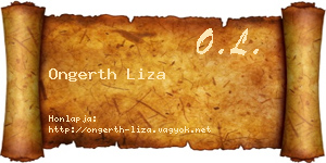 Ongerth Liza névjegykártya